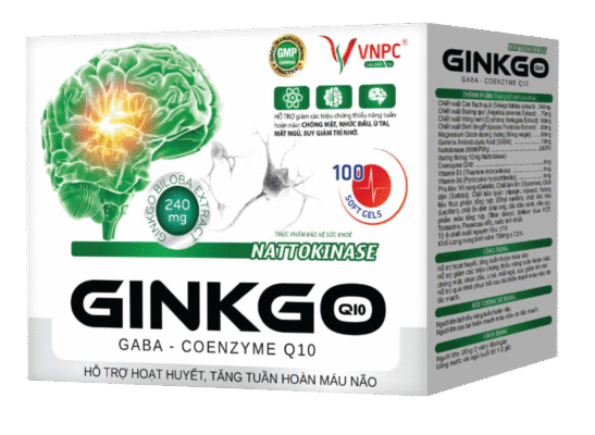 Ginkgo Q10 VNPC– Hỗ Trợ Hoạt Huyết - Tăng Tuần Hoàn Não GINK GO Q10 - HỖ TRỢ HOẠT HUYẾT - TĂNG TUẦN HOÀN NÃO